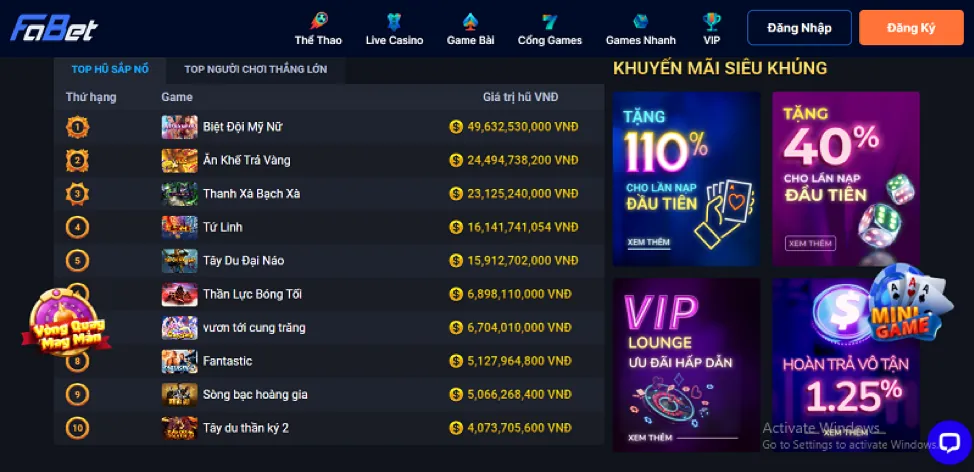 Đặc quyền VIP oa888